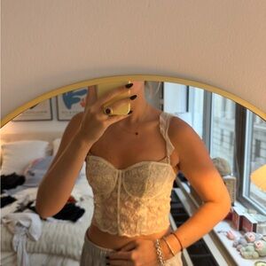 Zara Cream Lace Bustier Top